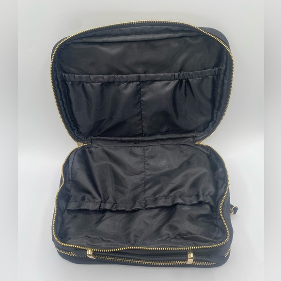 Paco Rabanne Cosmetic Makeup Bag Organizer Authentic Black Gold Excellent Cond. - Picture 3 of 5